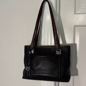 Brighton Black and Brown Leather Tote